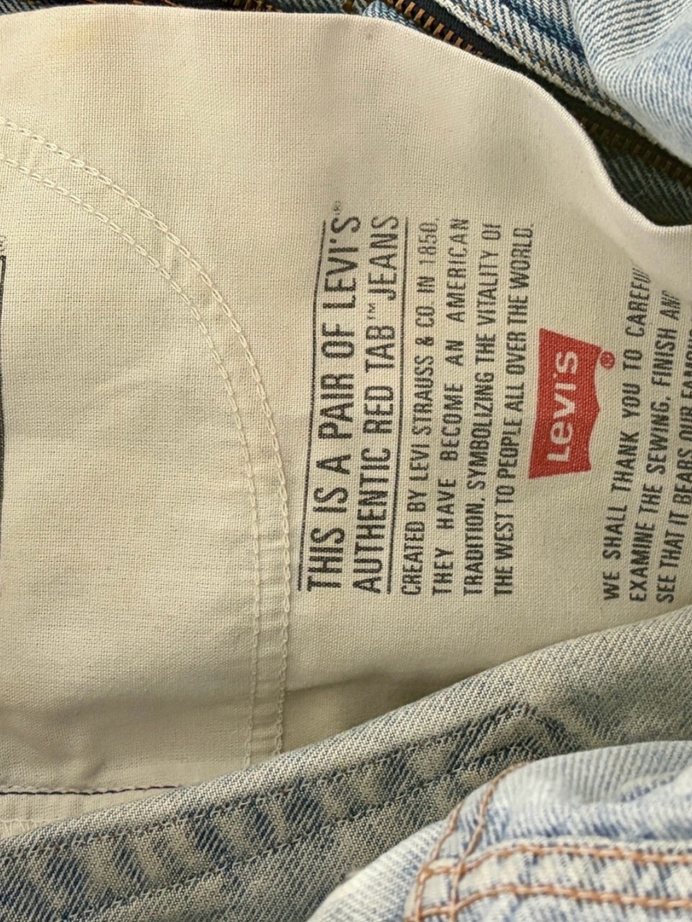 1990’s 512 Levi's Red Tab Light Blue Straight Leg High-Rise Jeans - zip fly - Picture 2 of 4